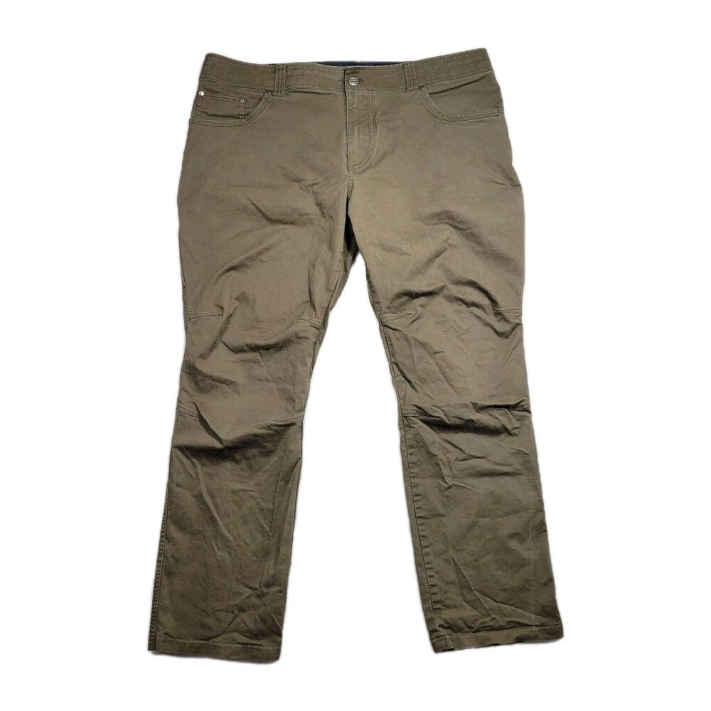Kuhl Ryder Lite Pants Mens 40x29 Olive Drab Canvas Work Vintage Patina Dye